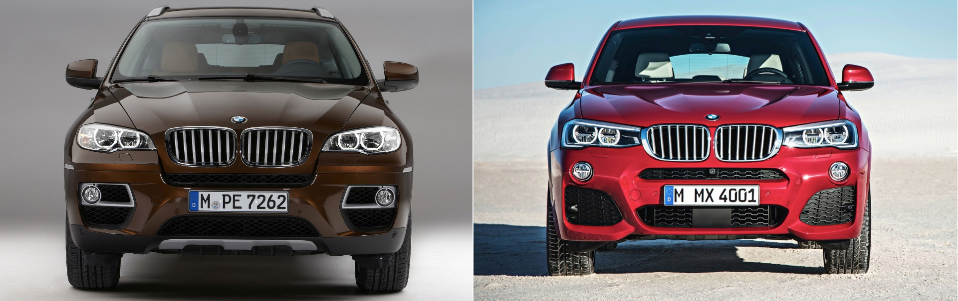 BMW X6 BMW X4 comparativa frontal