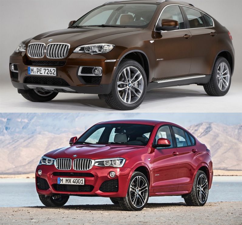 BMW X6 BMW X4 comparativa lateral frontal