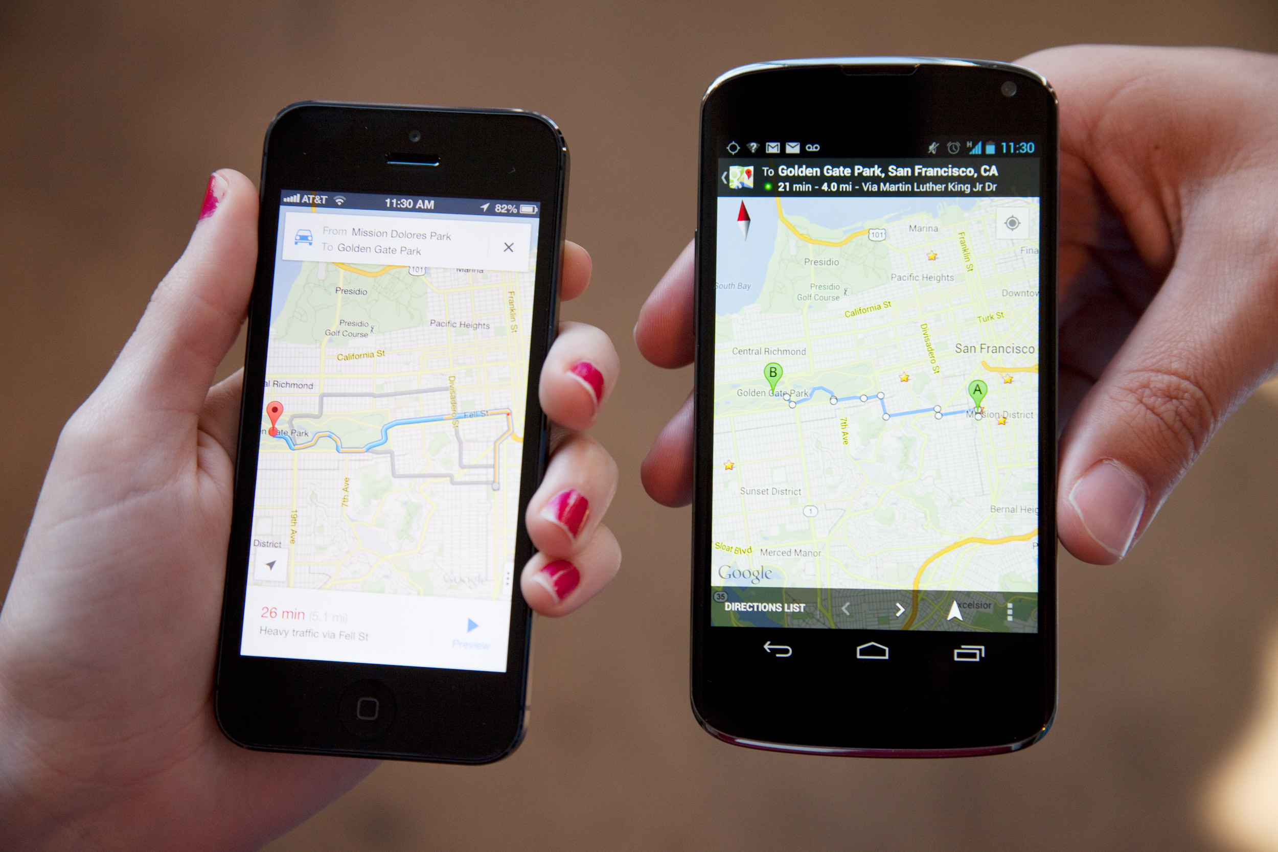 google maps android y apple