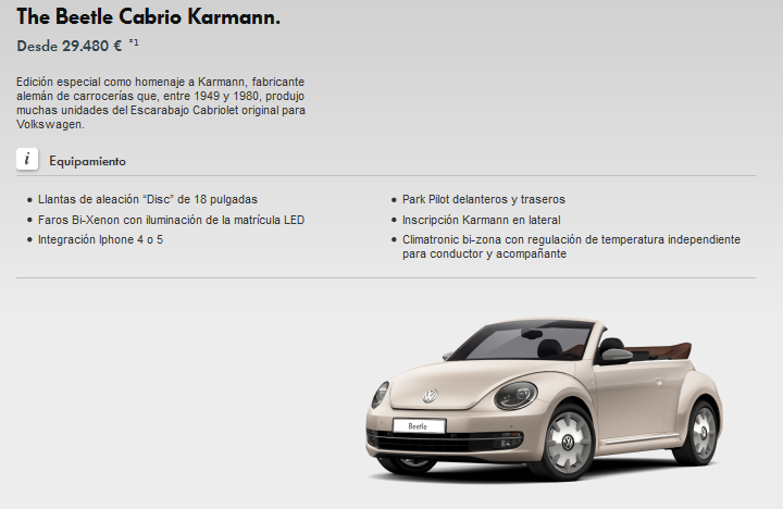 Beetle Cabrio Karmann configurador