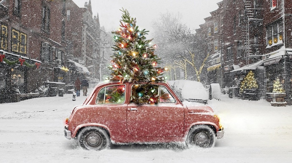 coche arbol de Navidad
