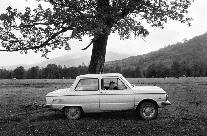 old white car