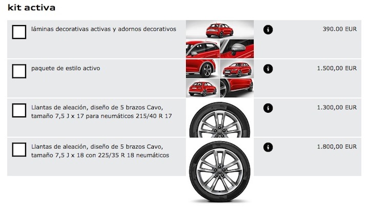 paquete aleman active style para audi a1