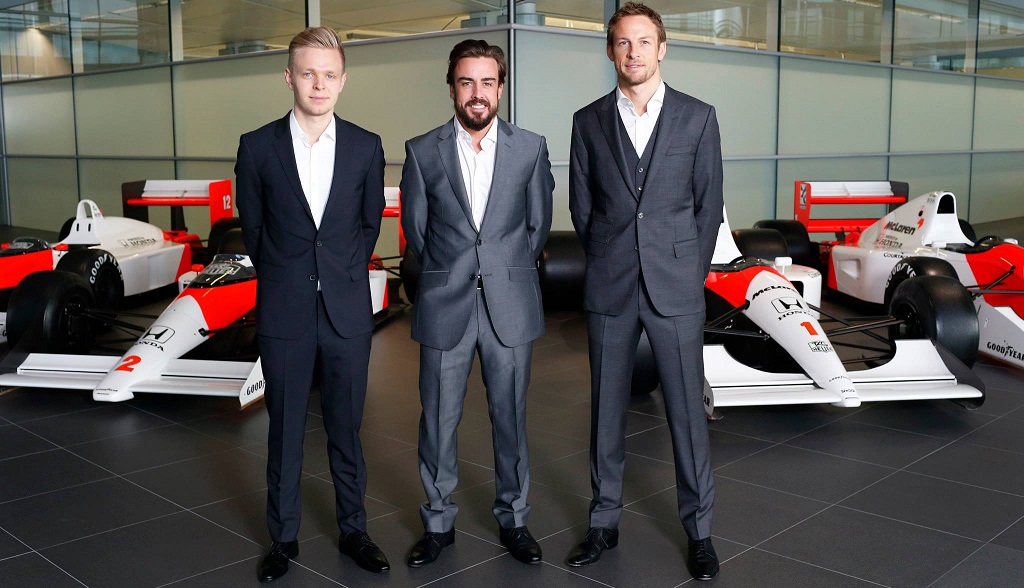 Magnussen Alonso y Button McLaren