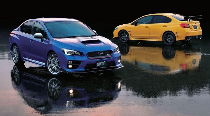 Subaru STI S207 azul y amarillo