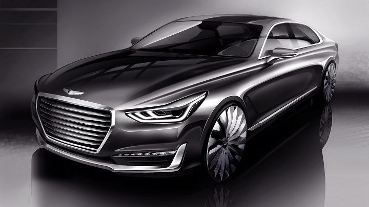 Genesis G90 frontal tres cuartos