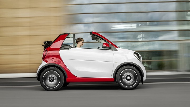 smart fortwo cabrio, passion, white / jupiter red