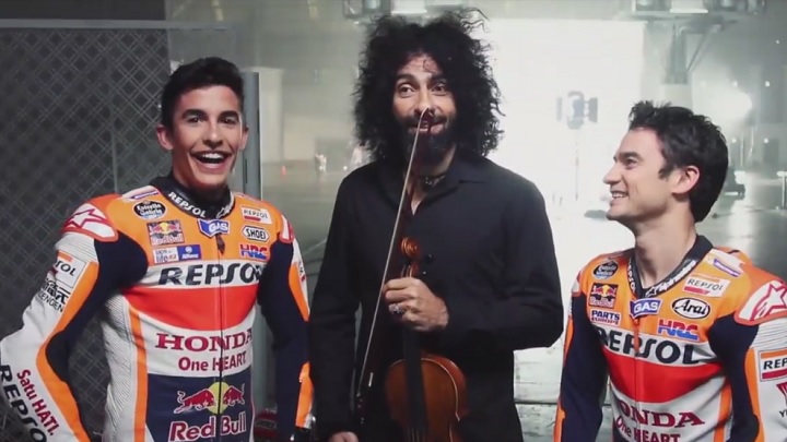 Dani Pedrosa Marc Marquez y Ara Malikian