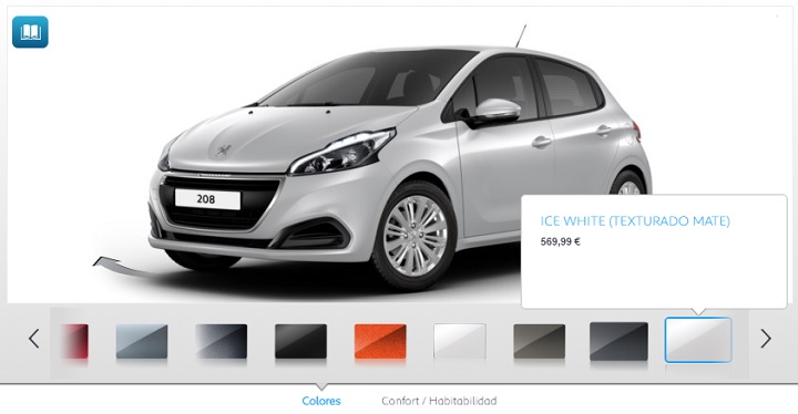 Ice White configurador Peugeot 208