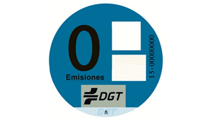 pegatina azul dgt