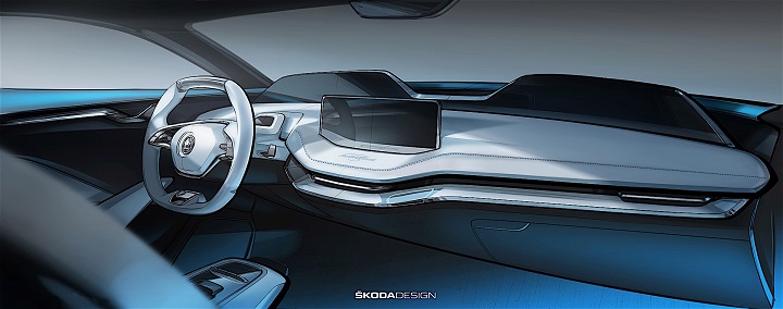 Skoda-Vision-E-interior-boceto