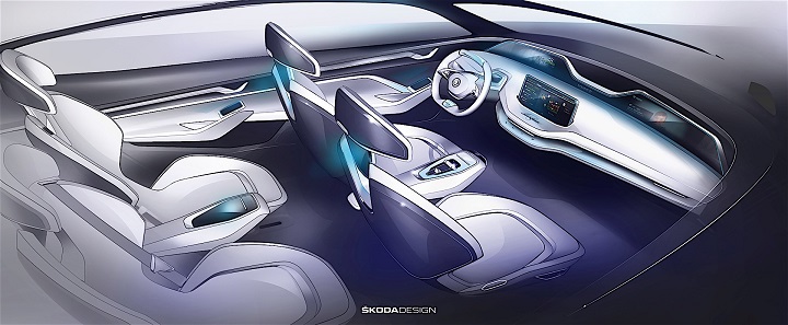 Skoda-Vision-E-interior-boceto